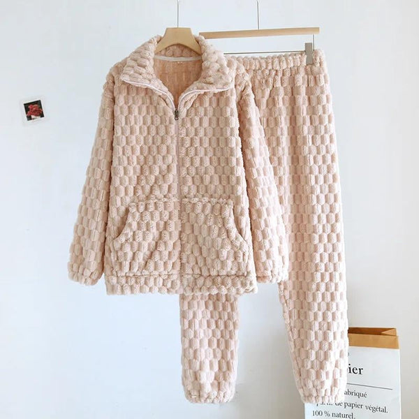 Blush Pink Cozy Pajama Set for Women